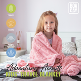 Bunny Packable Travel Blanket - Pink